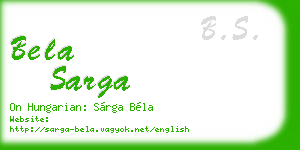 bela sarga business card