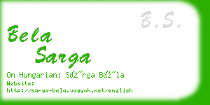 bela sarga business card